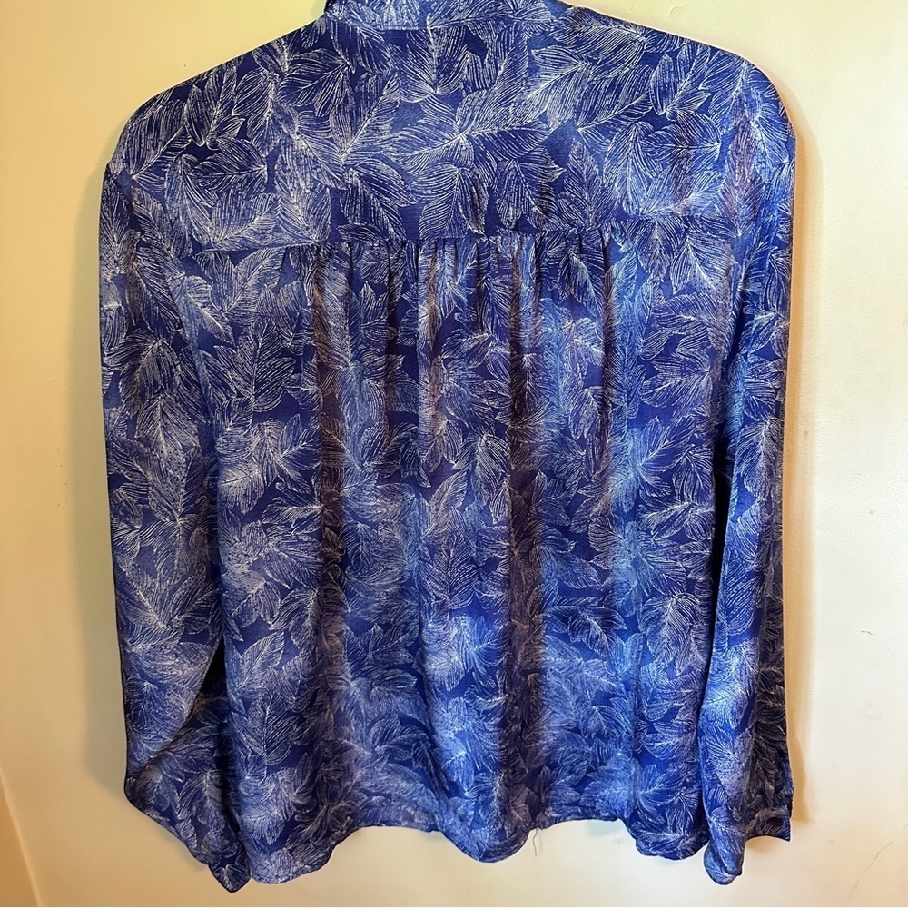 Vintage Blue/Purple Floral Blouse | Size Tag Worn, Fits Large & XLarge - Picture 3 of 8